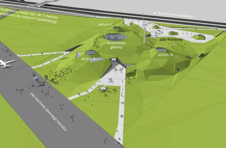 Competition design of the Malopolska Science Center in Krakow, site scheme