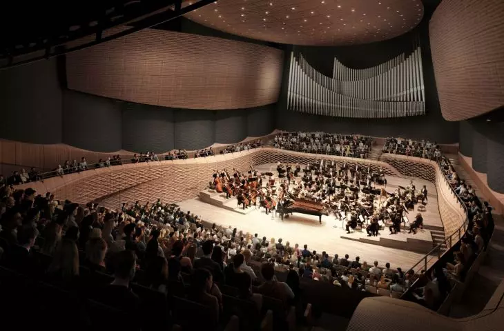 The new campus of the Krzysztof Penderecki Academy of Music in Krakow in Grzegórzki