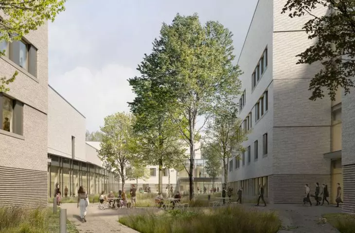The new campus of the Krzysztof Penderecki Academy of Music in Krakow in Grzegórzki
