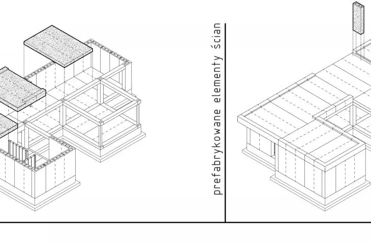 Schemat budowy domów z elementów prefabrykowanych