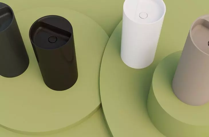 Osen washbasin in Royk, Vanad, Sno and Kjerag gloss colors
