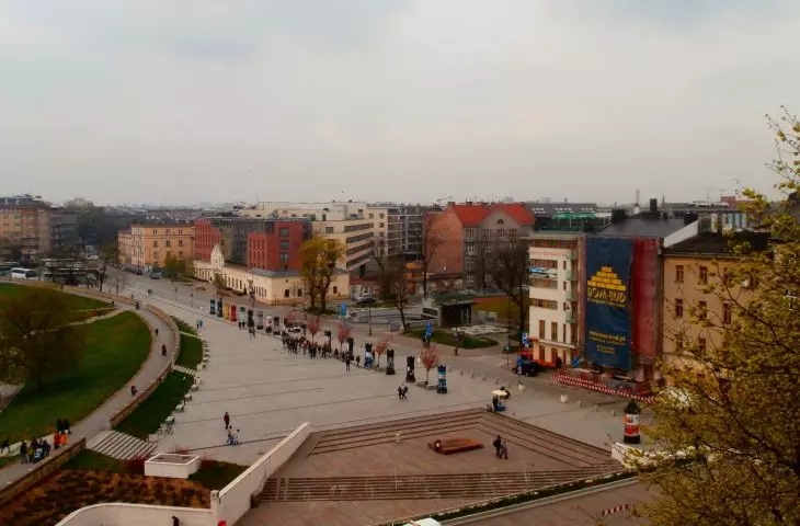 Widok na plac Wielkiej Armii Napoleona w Krakowie