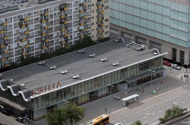 widok z Pałacu Kultury i Nauki w 2012 roku
