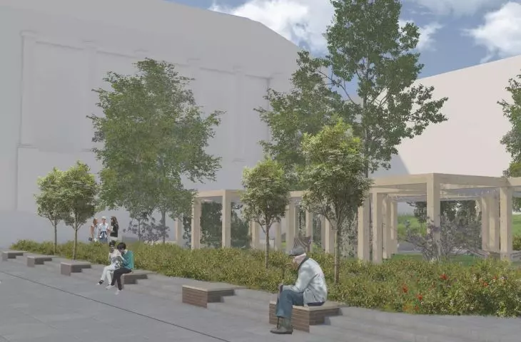Second place, visualization of the development of the square