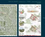 selected boards of the projects awarded in the international architectural and urban planning competition Cracow University of Technology (CUT) Campus, organized by the Cracow University of Technology and the Faculty of Architecture of PK