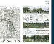 selected boards of the projects awarded in the international architectural and urban planning competition Cracow University of Technology (CUT) Campus, organized by the Cracow University of Technology and the Faculty of Architecture of PK