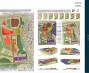 selected boards of the projects awarded in the international architectural and urban planning competition Cracow University of Technology (CUT) Campus, organized by the Cracow University of Technology and the Faculty of Architecture of PK