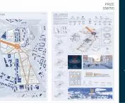 wybrane plansze projektów nagrodzonych w międzynarodowym konkursie architektoniczno-urbanistycznym Cracow University of Technology (CUT) Campus, organizowanym przez Politechnikę Krakowską i Wydział Architektury PK
