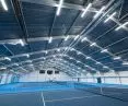 Lighting of tennis courts with a custom roof - HSK Aquarius luminaires with very low glare - SCOUT fitness Częstochowa