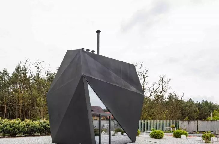 Origami House is a building with a geometric form