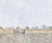 North elevation of the center
