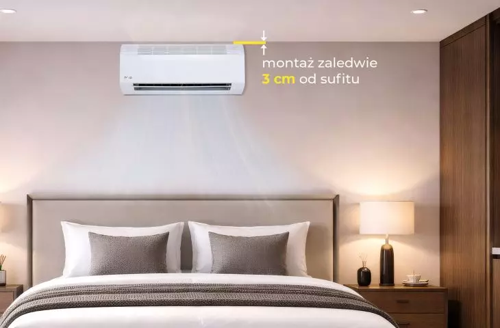 Installation close to the ceiling