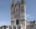 Portico in front of the facade of the Cathedral of St. Maurice in Angers