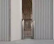 Portico in front of the facade of the Cathedral of St. Maurice in Angers