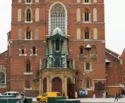 The porch in front of St. Mary's Basilica in Krakow
