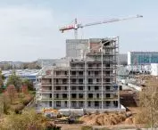 Żorro multifamily building in Żory, construction