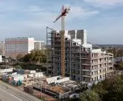 Żorro multifamily building in Żory, construction