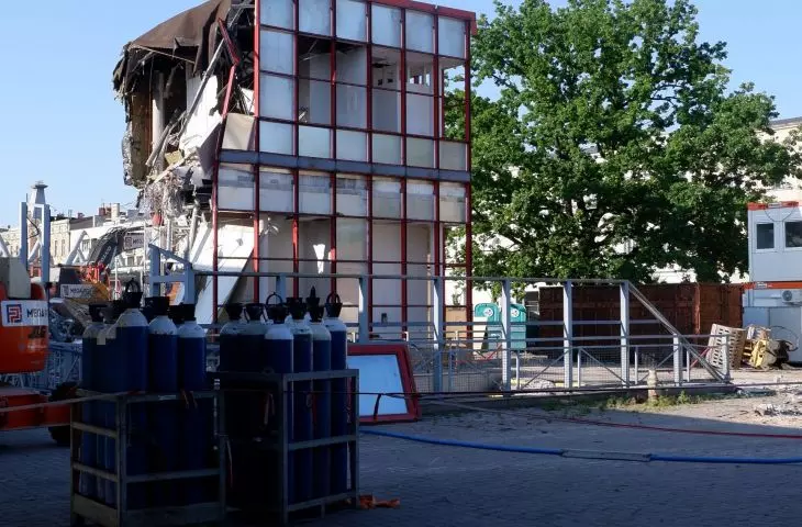 Demolition of the railroad station in Częstochowa