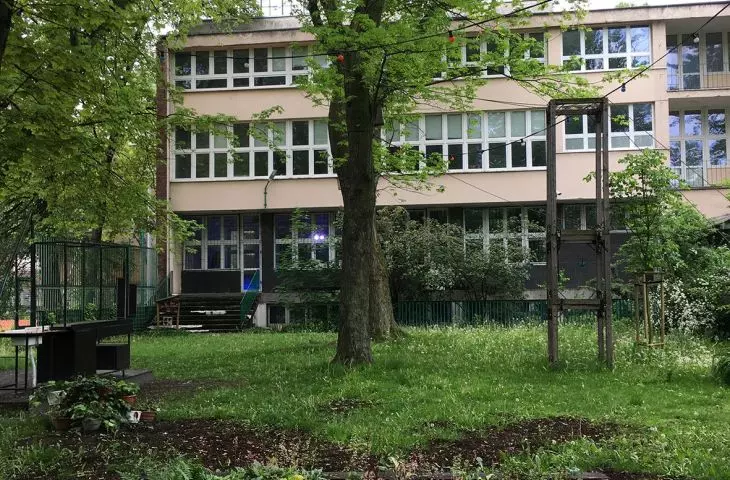 Thousand-year-old building on Emilia Plater Street in Warsaw
