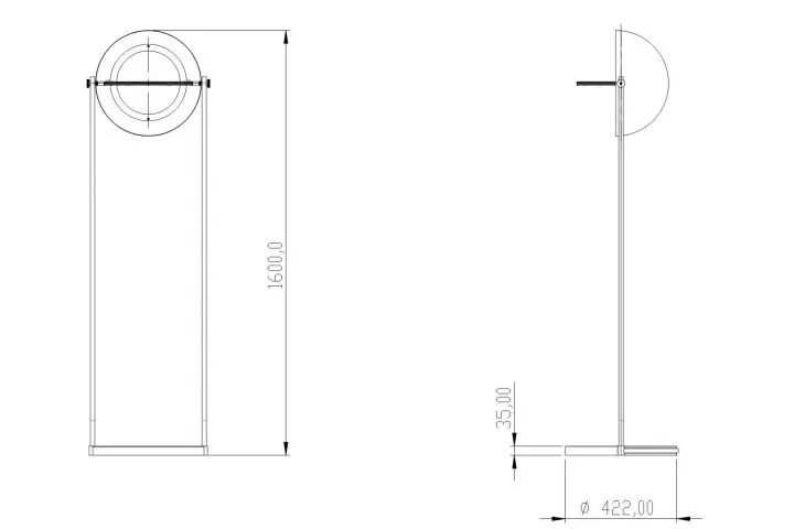 Lampa „Dichromatic”, rysunek techniczny