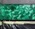 Malachite cladding seen up close