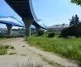 The area under the railroad connector. The Podgórze Museum can be seen in the middle. 