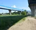 The area under the railroad connector.
