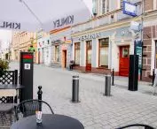 Vigilant electromechanical posts on the pedestrian street in Zielona Gora