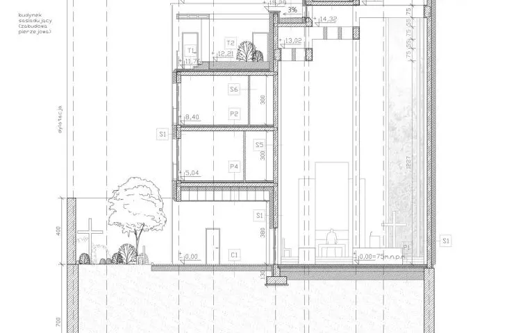 cross-section A-A