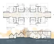 hotel project in Iceland Dogun - guest house, plans and sections