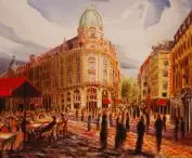 french street 2, acrylic on canvas, by Jan Sikora