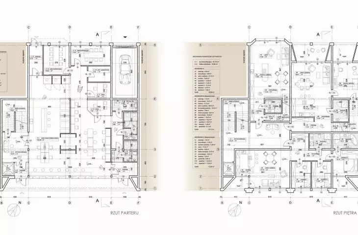 Floor plan of the ground floor and first floor