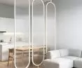 Nordic Metal Room Dividers with White Ornamental Glass