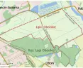 Łąki Oborskie, schematyczna mapa