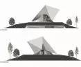 north and south facades