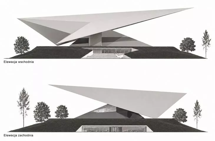 the east and west facades