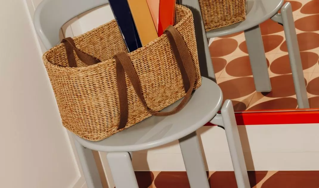The design combines a casual, family-friendly vibe with a refined composition of colors, shapes, and materials