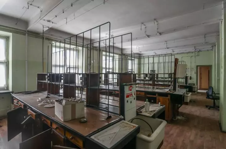 The interiors of the Chemistry Department building at the Lodz University of Technology