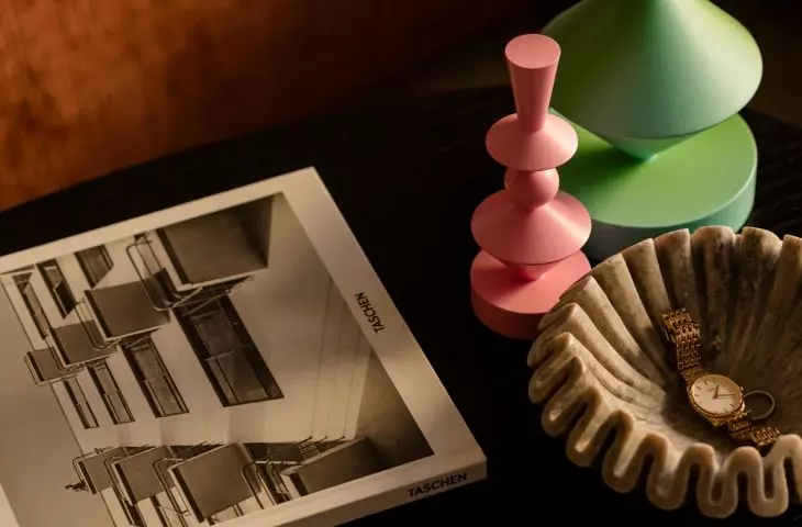 The decorative accents here aren't random—they help create the apartment's personal character