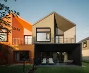 A neighborhood of single-family homes at 58 Borków Street in Warsaw
