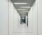 long perspectives in the interior of the center 