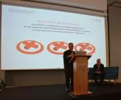 Wykład Aleksandra Janickiego na temat budynku 'Red Cross Med Center' podczas targów KIAF w EXPO w Krakowie