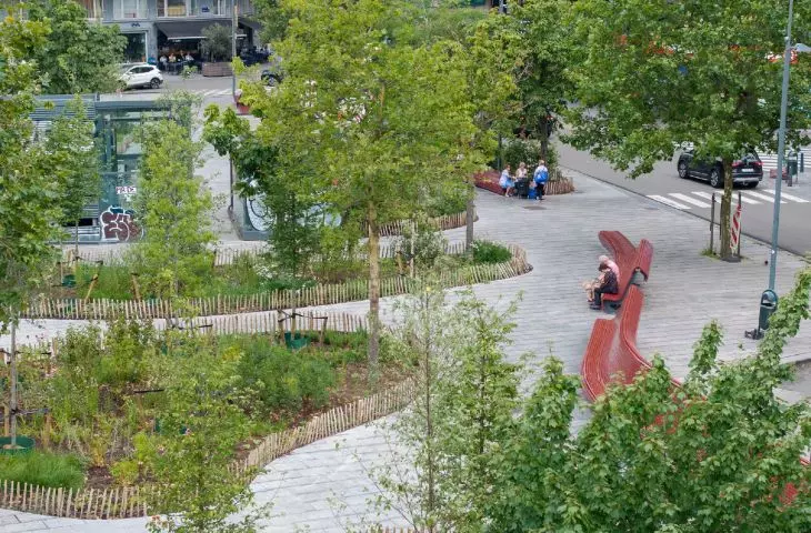 Landscaping of Flagey and Sainte-Croix Squares, Brussels (Belgium)