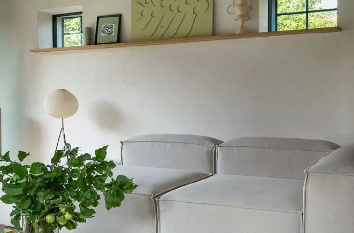 The interior of a house in Paary designed by NOKE Architects