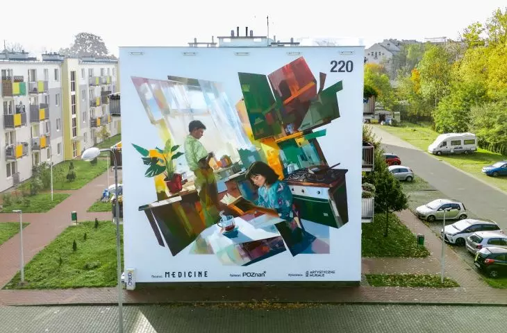 Mural przy ulicy abpa Walentego Dymka 220 w Poznaniu