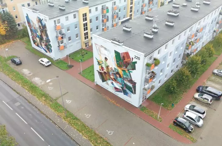Murale przy ulicy abpa Walentego Dymka 220 i 222 w Poznaniu