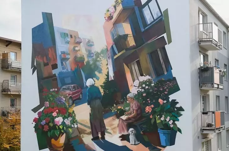 Mural przy ulicy abpa Walentego Dymka 222 w Poznaniu