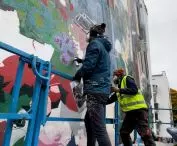Creation of a mural on Archbishop Walenty Dymek Street in Poznań