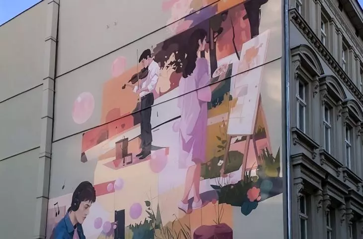 Mural przy ulicy Kantaka 8 w Poznaniu