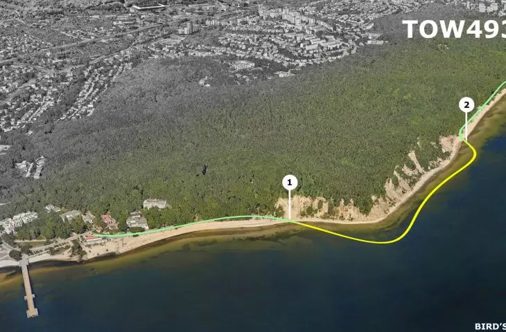 route of the proposed platform